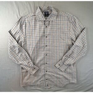 Johnnie O Gray Plaid Long Sleeve Button‎ Front Shirt Men's Large